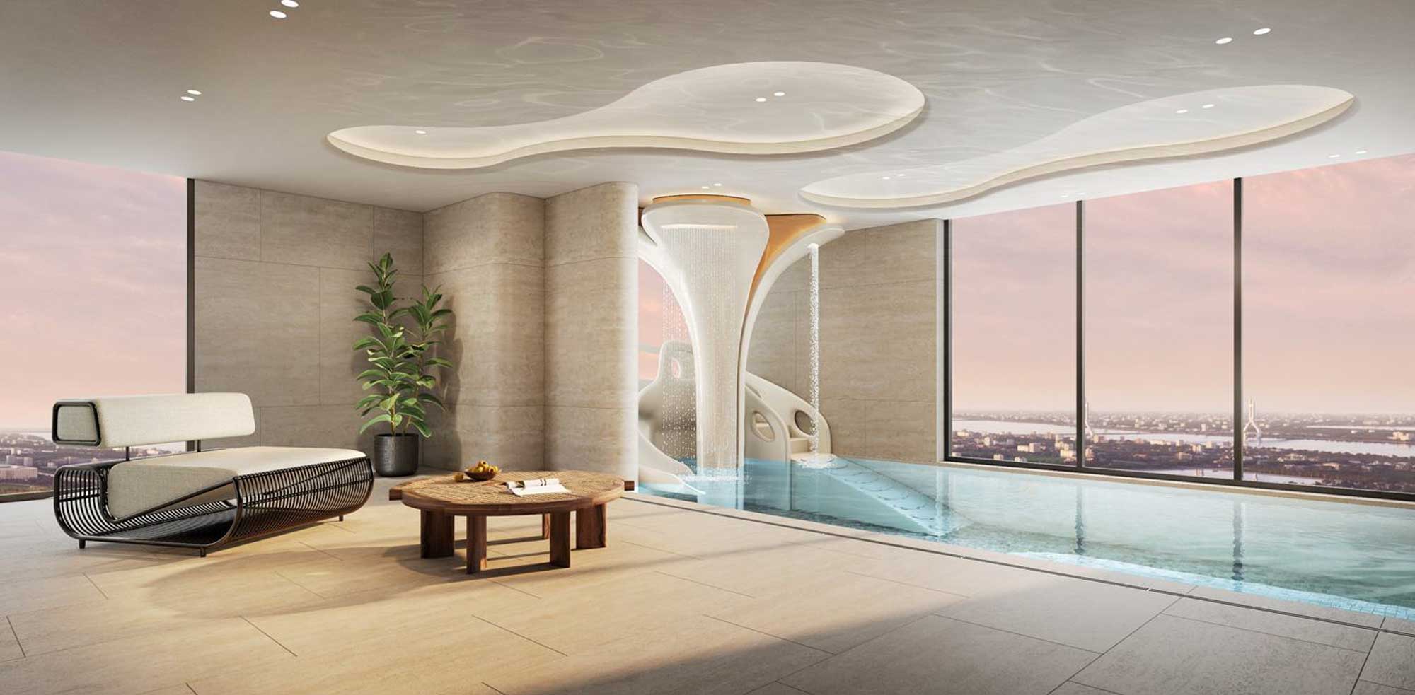 Bể bơi trẻ em trong nhà chung cư Masterise cạnh hồ Vinhomes Cổ Loa
