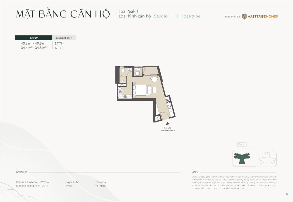 Layout căn hộ Studio